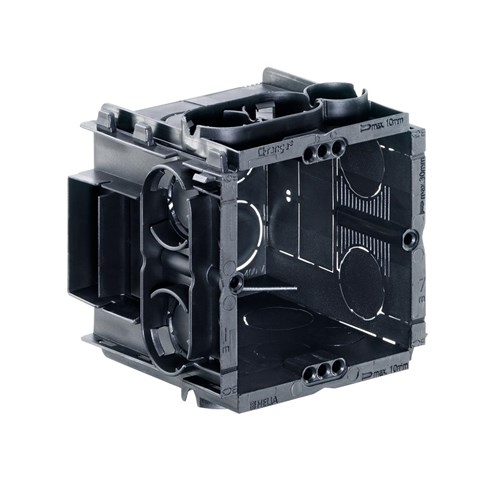 Inbouw, inbouwdoos Q-range - 60 x 60 x 65 mm - met 4 schroef