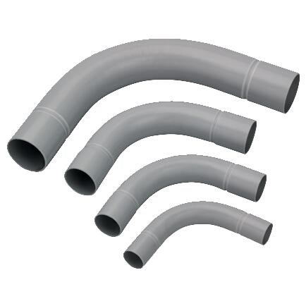 Bochten, slagvast - Ø 20 mm - donkergrijs  RAL 7037 - met in