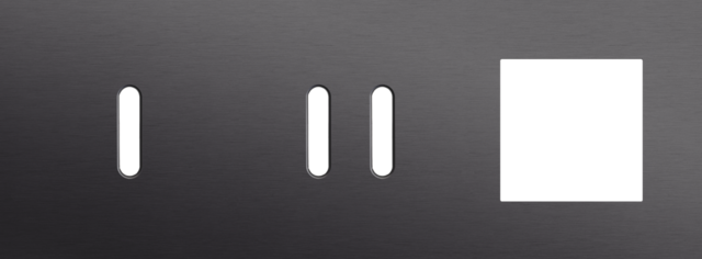 Drievoudige afdekplaat, horizontaal 71 mm centerafstand,voor