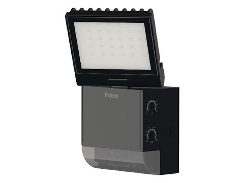 LED straler 8W + detector ZWART 230VAC 4000K