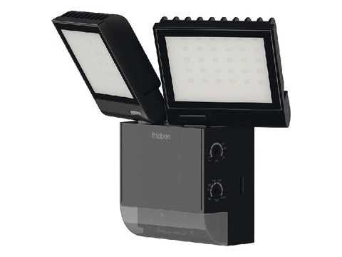 LED straler 17W + detector ZWART 230VAC 4000K IP55