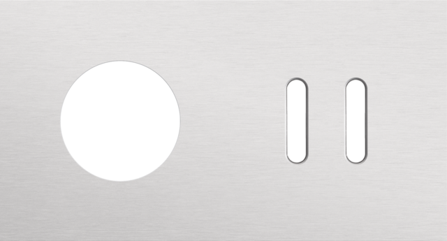 Tweevoudige afdekplaat, horizontaal 71 mm centerafstand, voo