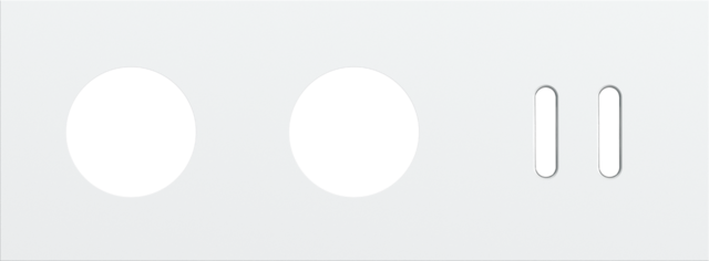 Drievoudige afdekplaat, horizontaal 71 mm centerafstand, voo