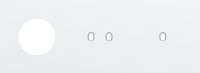 Drievoudige afdekplaat, horizontaal 71 mm centerafstand,voor