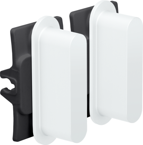 Niko Rocker set voor tweevoudige schakelfuncties, steel whit