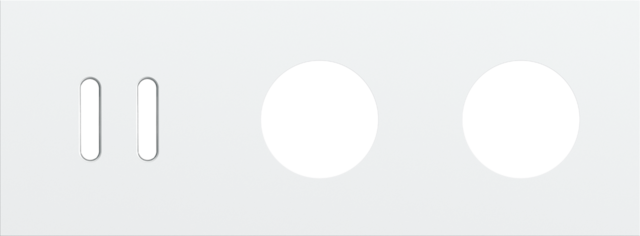 Drievoudige afdekplaat, horizontaal 71 mm centerafstand, voo