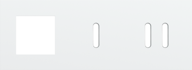 Drievoudige afdekplaat, horizontaal 71 mm centerafstand,voor