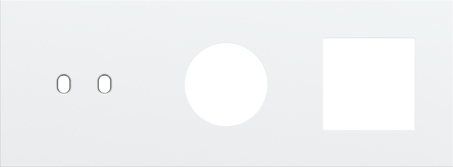 Drievoudige afdekplaat, horizontaal 71 mm centerafstand,voor