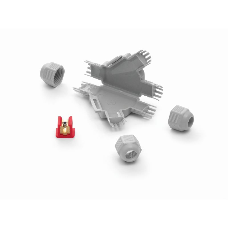 BARNEY-Y grijze verbindsmof voorgevuld gel IP68/IP69K 1x6 mm