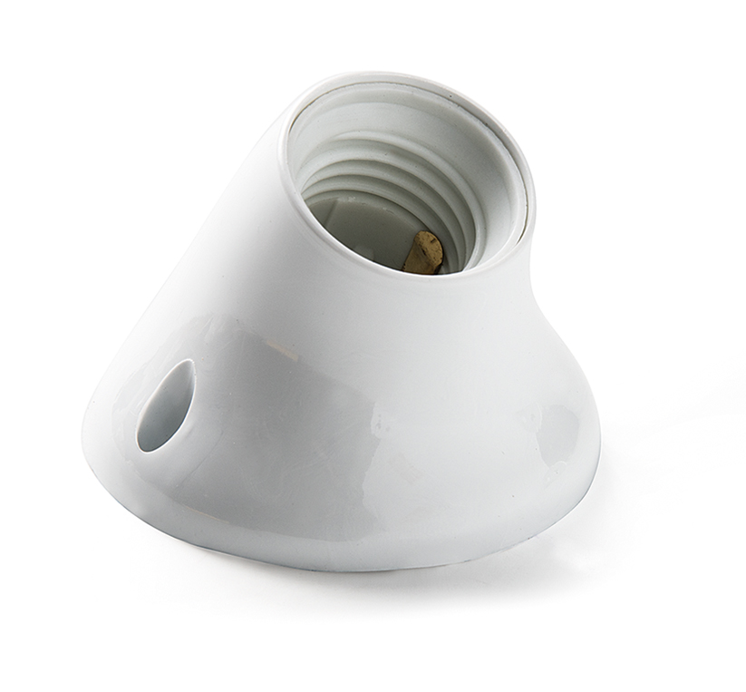 Fitting Schuin E27 75W met Barcode wit