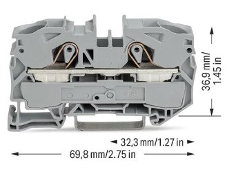 2-conductor through terminal