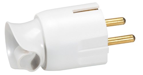 Stekker 2P+A oriënt. kabel 16A wit