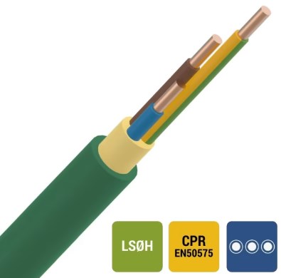 XGB XLPE/LS0H 1kV Cca s1d2a1 groen 3G2,5mm² - 100m