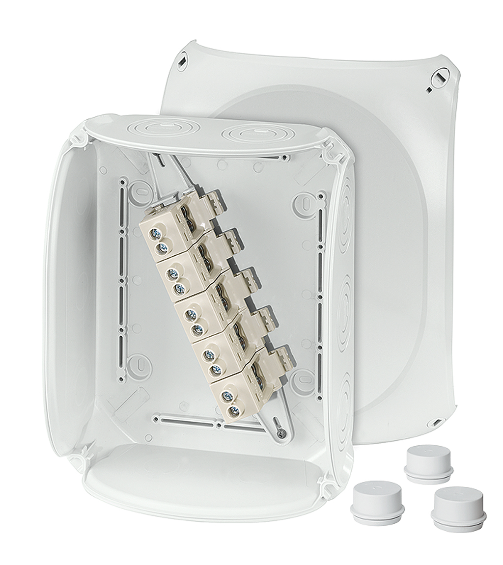 Hensel DK2525GZ: AFTAKDOOS + KLEM 10-25mm 255x205x112mm