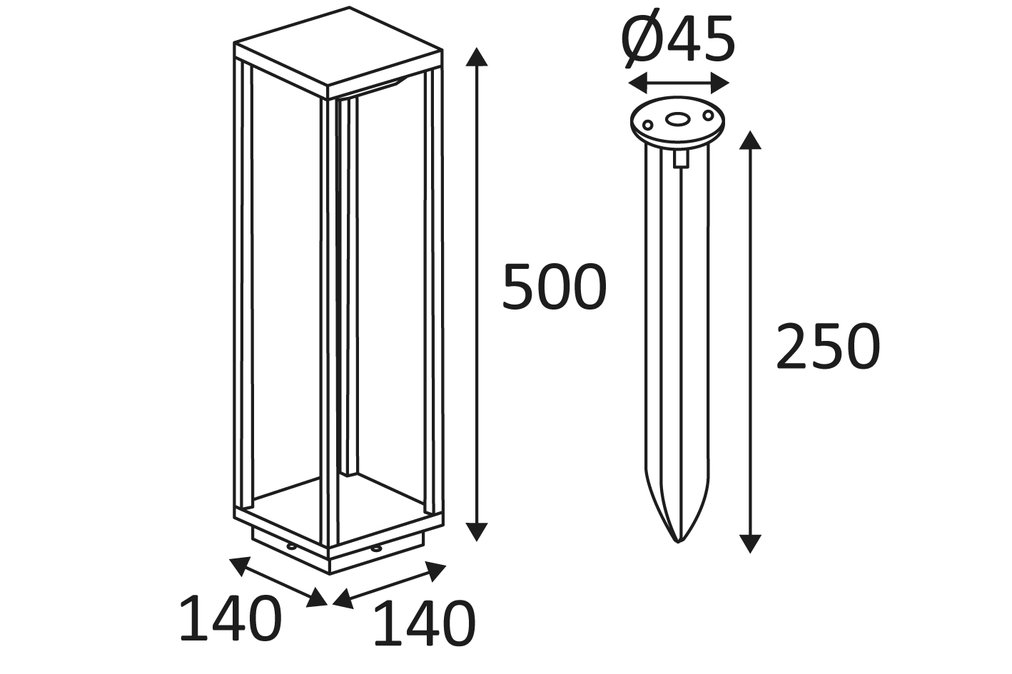 Indigo OU342NW24:  Vierkante verlichtingspaal met zonnecellen en oplaadbare batterij - KALA 2W 600Lm 4000K IP54 ANTRACIET - Image 3