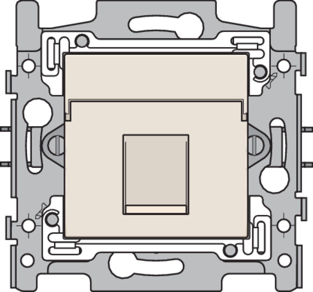 Niko 100-65113: 1 RJ11-aansluiting UTP, vlakke uitvoering, sokkel en afwerkingsset cream - Image 2