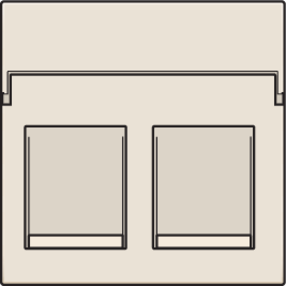 Niko 100-65200: Centraalplaat data 2x RJ, cream - Image 2