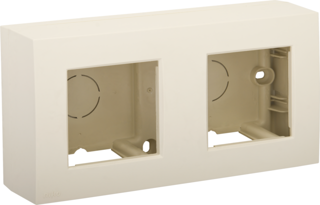 Niko 100-80200: Tweevoudige opbouwkit voor twee inbouwfuncties, cream