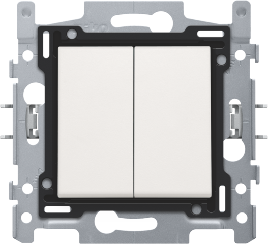 Serieschakelaar, sokkel, insteekklemmen en afwerkingsset, wh