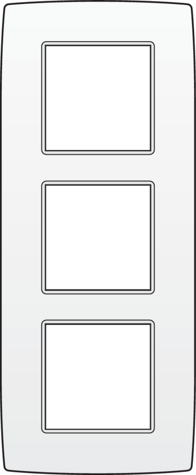 Niko 101-76300: Drievoudige afdekplaat, 60 mm centerafstand, verticaal, Niko Original white - Image 2