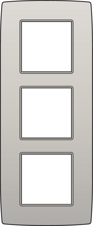 Niko 102-76300: Drievoudige afdekplaat, 60 mm centerafstand, verticaal, Niko Original light grey - Image 2