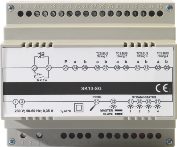 Buskoppeling voor hoofdbuitenpost met 4 deelinstallaties