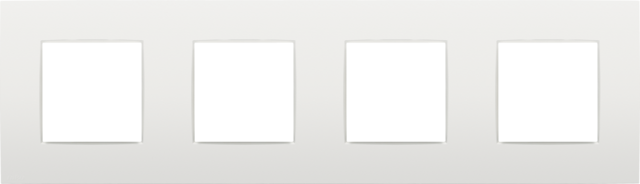 Viervoudige afdekplaat, 71 mm centerafstand, Niko Intense wh