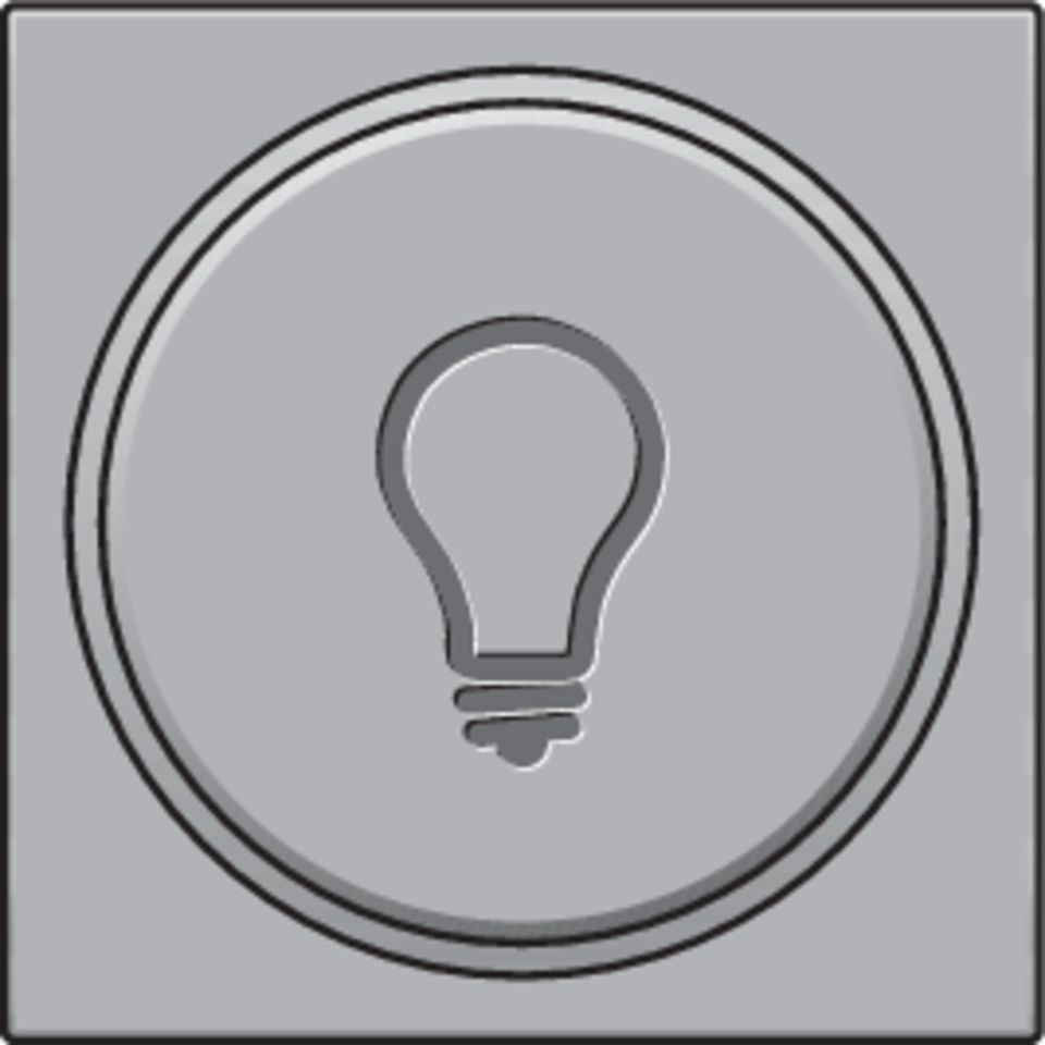 Niko 121-64008: Afwerkingsset met doorschijnende ring met lampsymbool voor drukknop 6A met amberkleurige led met E10-lampvoet, sterling coated - Image 2