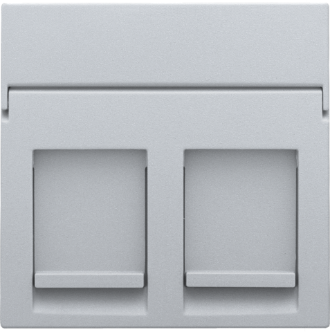 Centraalplaat data 2x RJ, sterling coated