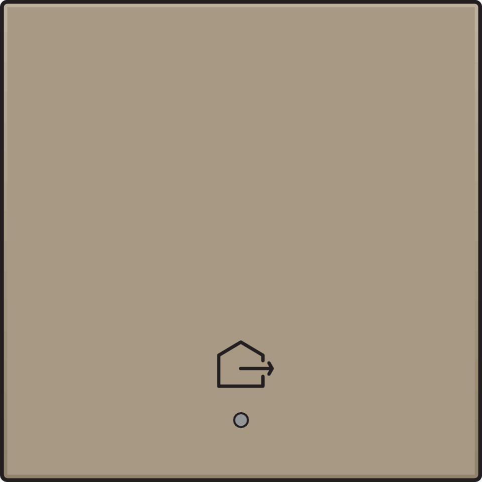 Niko 123-32902: Afwerkingsset met lens voor geconnecteerde enkelvoudige schakelaar met symbool "woning verlaten", bronze coated - Image 2