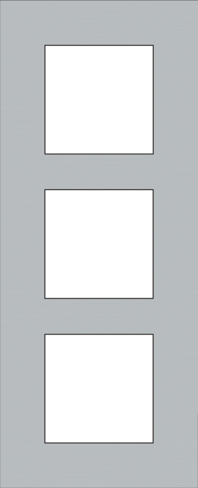 Niko 150-76300: Drievoudige afdekplaat, 60 mm centerafstand, verticaal, Niko Pure stainless steel on anthracite - Image 2