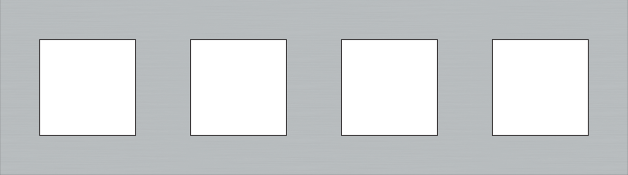 Niko 150-76400: Viervoudige afdekplaat, 71 mm centerafstand, Niko Pure stainless steel on anthracite - Image 2