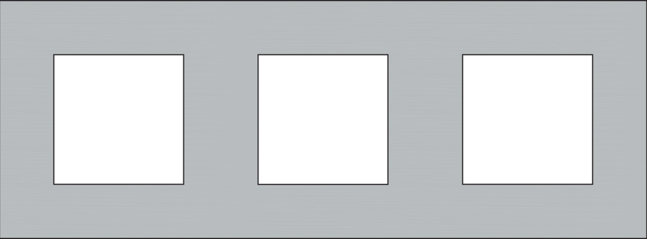 Niko 150-76700: Drievoudige afdekplaat, 71 mm centerafstand, Niko Pure stainless steel on anthracite - Image 2