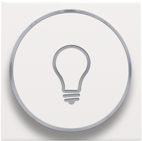 Afwerkingsset met doorschijnende ring met lampsymbool voor d