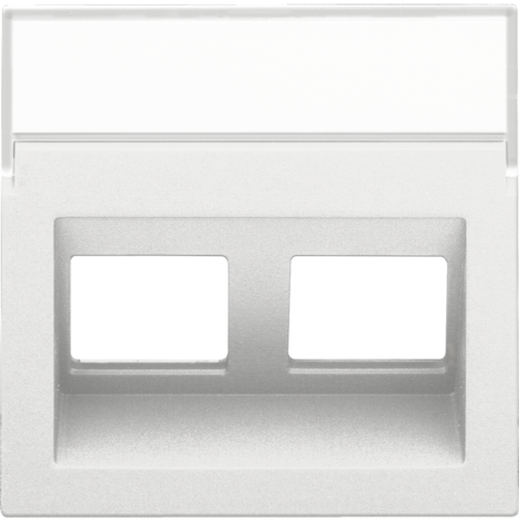 Centraalplaat data 2x RJ schuine uitgang, white coated