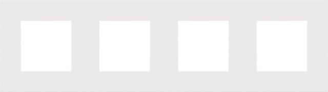 Viervoudige afdekplaat, 71 mm centerafstand, Niko Pure steel