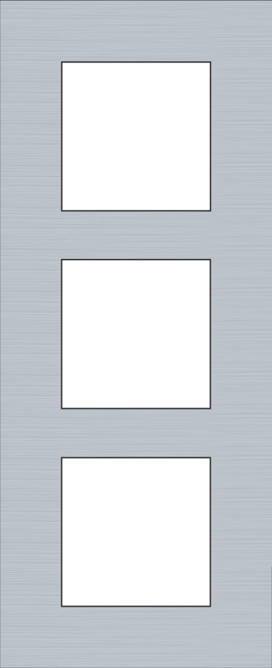Niko 155-76300: Drievoudige afdekplaat, 60 mm centerafstand, verticaal, Niko Pure alu grey brushed - Image 2