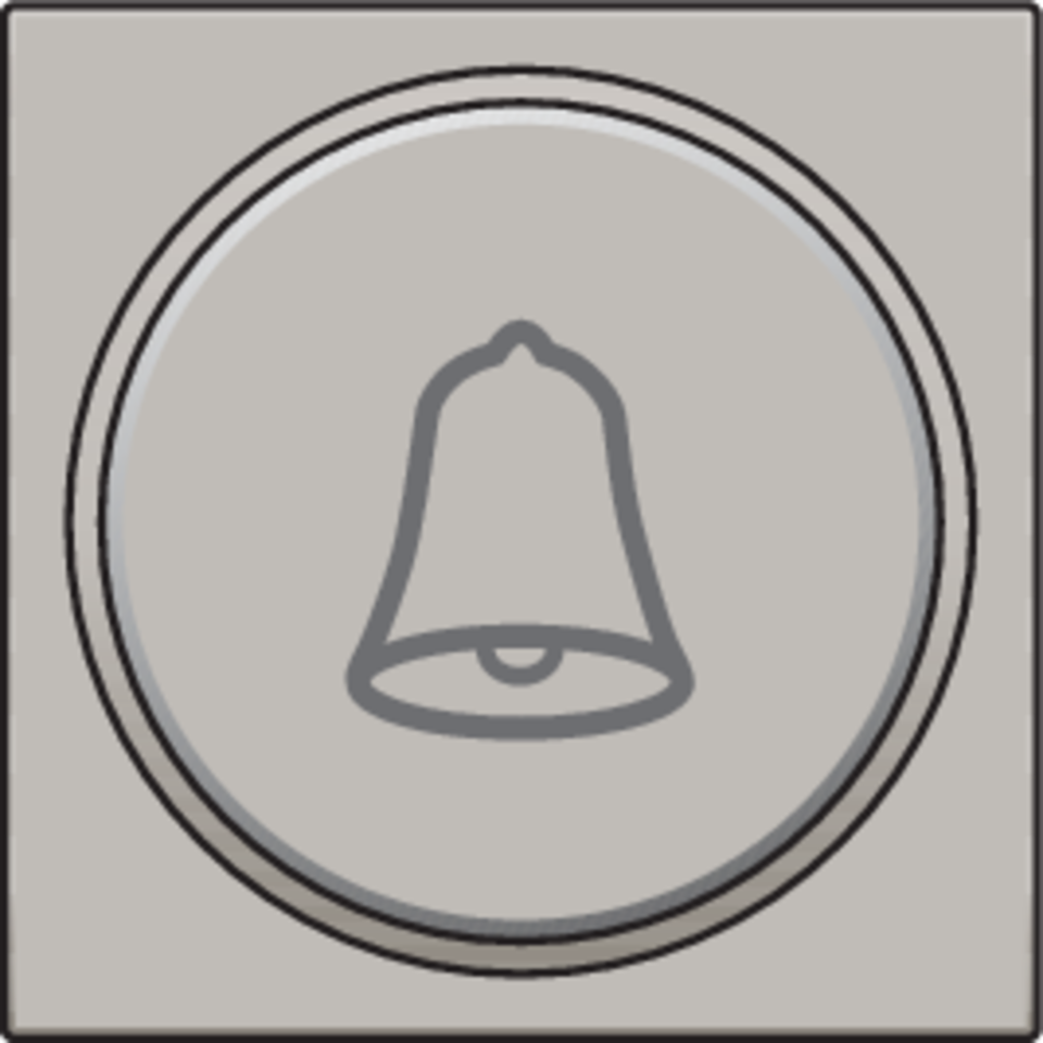 Niko 157-64007: Afwerkingsset met doorschijnende ring met belsymbool voor drukknop 6 A met amberkleurige led met E10-lampvoet, champagne coated - Image 2