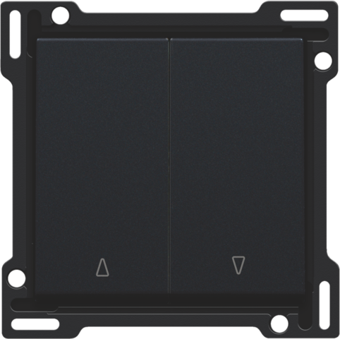 Afwerkingsset voor tweevoudige rolluikdrukknop, black coated