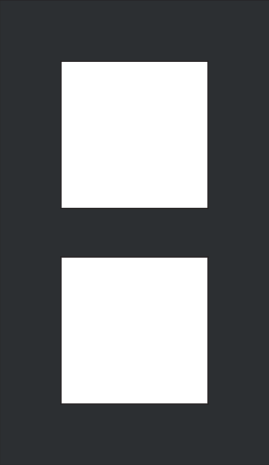 Niko 161-76200: Tweevoudige afdekplaat, 60 mm centerafstand, verticaal, Niko Pure steel black coated - Image 2