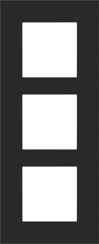 Drievoudige afdekplaat, 60 mm centerafstand, verticaal, Niko