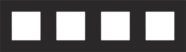 Viervoudige afdekplaat, 71 mm centerafstand, Niko Pure steel