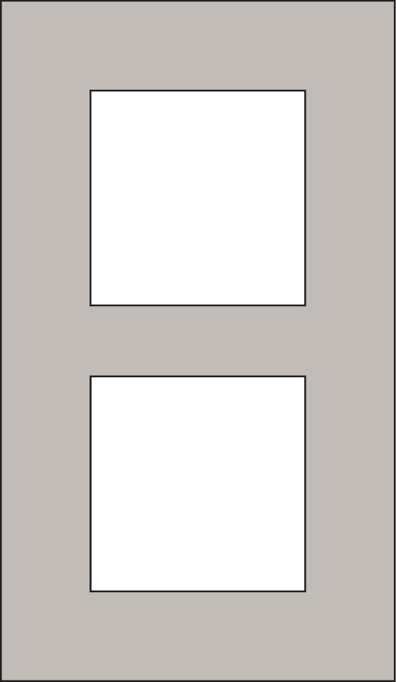 Niko 166-76200: Tweevoudige afdekplaat, 60 mm centerafstand, verticaal, Niko Pure steel champagne coated - Image 2