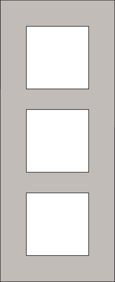 Niko 166-76300: Drievoudige afdekplaat, 60 mm centerafstand, verticaal, Niko Pure steel champagne coated - Image 2