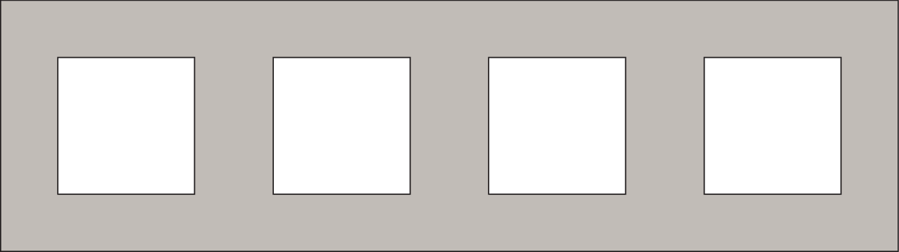 Niko 166-76400: Viervoudige afdekplaat, 71 mm centerafstand, Niko Pure steel champagne coated - Image 2