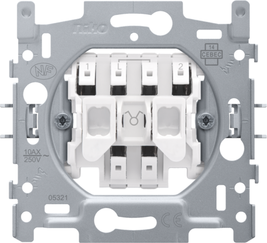 Niko 170-01505: Sokkel voor serieschakelaar, 10 AX/250 Vac, insteekklemmen