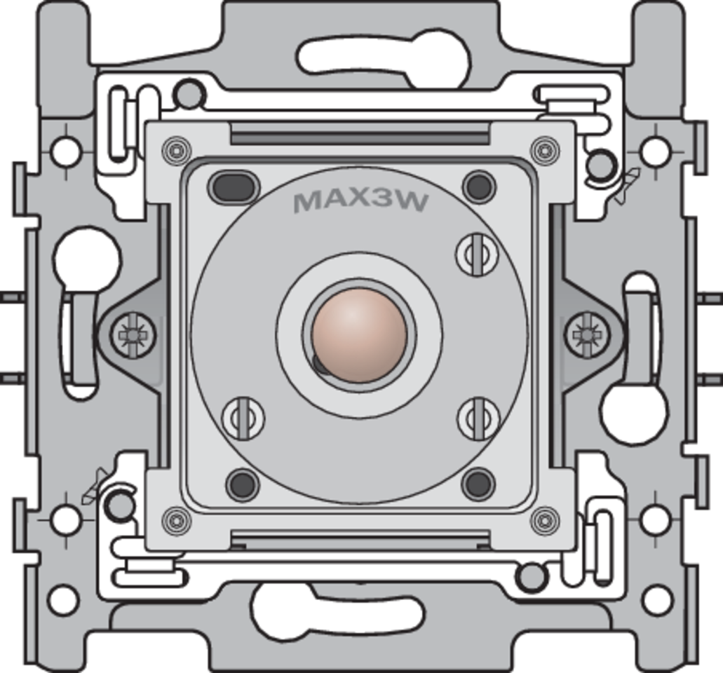 Niko 170-04000: Sokkel voor drukknop N.O., 6 A , met amberkleurige led met E10-lampvoet, klauwbevestiging - Image 2