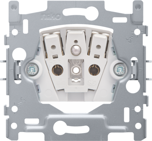 Niko 170-32105: Sokkel voor stopcontact met penaarde en beschermingsafsluiters, inbouwdiepte 21 mm, 16 A/250 Vac, insteekklemmen