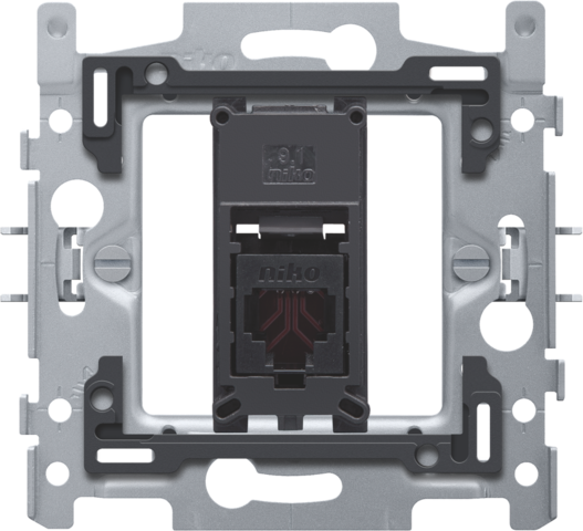 1 RJ11-aansluiting UTP, vlakke uitvoering, incl. inbouwraam