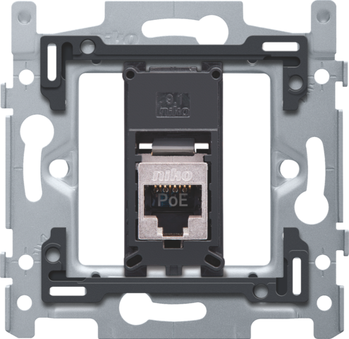 1 RJ45-aansluiting STP Cat. 6A, klaar voor PoE++, vlakke uit
